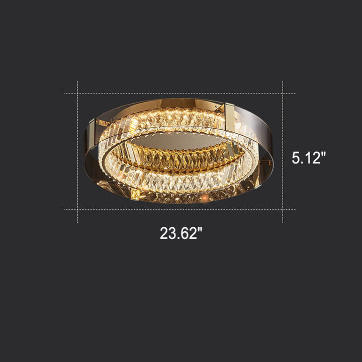 Éclairage encastré LED rond en cristal de luxe léger européen 