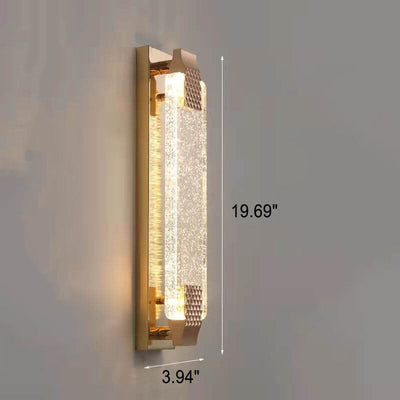 Light Luxury Gold Bubble Crystal Rectangular LED Wall Sconce Lamp