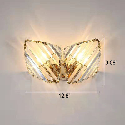 Modern Light Luxury Crystal Triangle Geometry 1/2/3 Light Wall Sconce Lamp