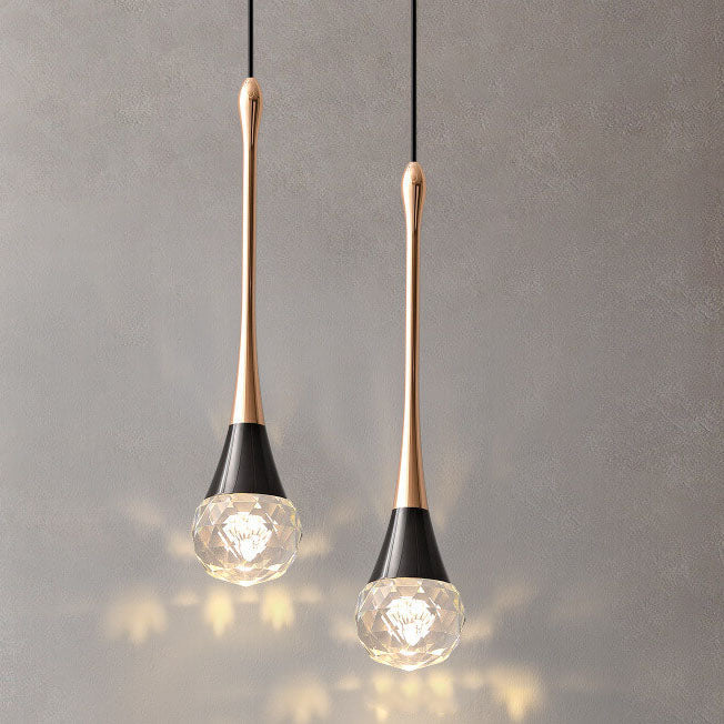 Luz Colgante LED de Pilar de Hardware de Cristal Minimalista de Lujo Ligero 