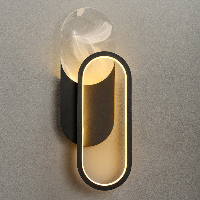 Leichte Luxus Feder Effekt Acryl geometrische LED Wandleuchte Lampe 