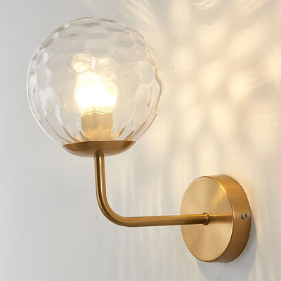 Modern Luxury Round Ball Iron Glass 1-Light Wall Sconce Lamp