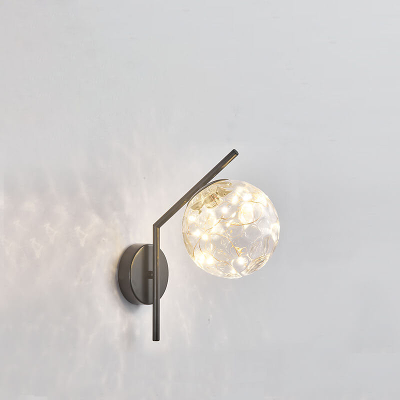 Applique murale LED créative européenne avec boule de verre pleine étoile 