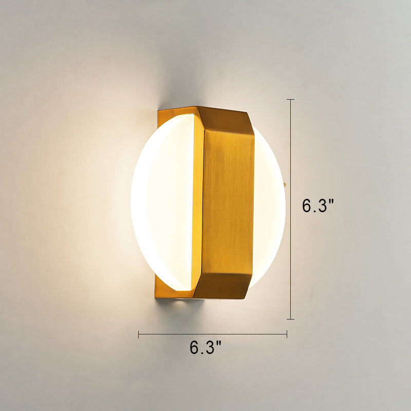 Modern Minimalist Square Oval Geometric Acrylic Stainless Steel LED Wall Sconce Lamp