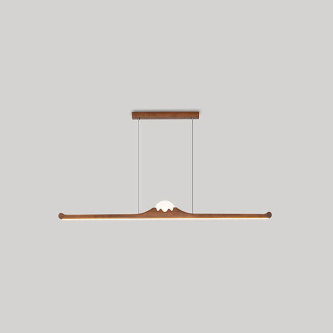 Nordic Retro Schwarz Walnuss Massivholz Langstreifen LED Insel Licht Kronleuchter 