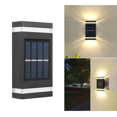 Simple Solar Rectangular Flat LED Outdoor Waterproof Wall Sconce Lamp