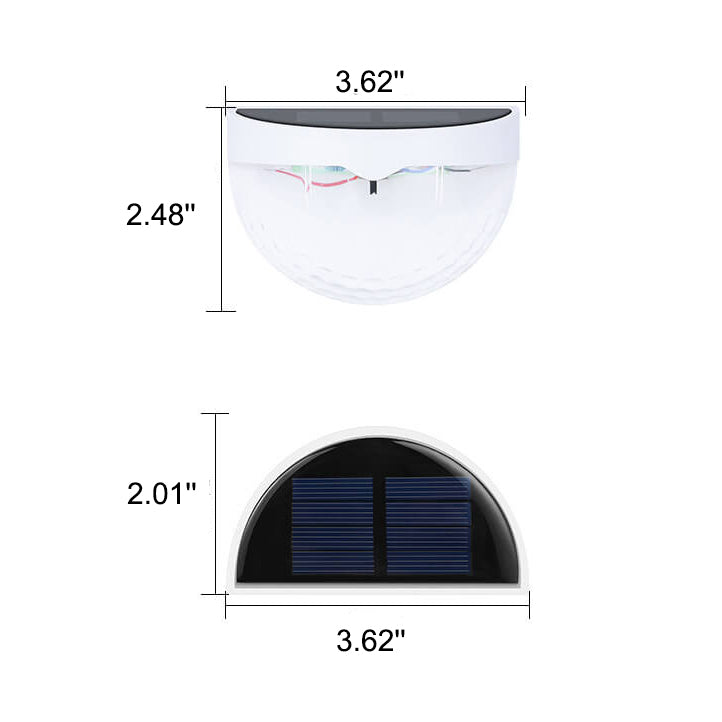 Lámpara de Aplique de Pared de Sombra de Luz Impermeable para Exterior en Semicírculo Solar 