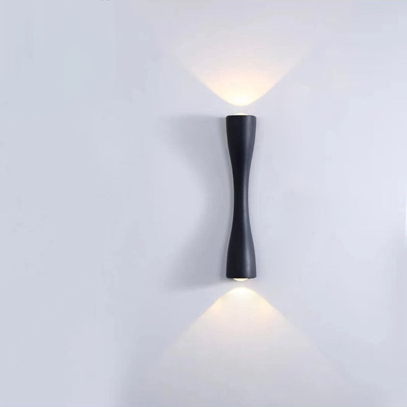 Applique murale LED en forme de trompette en aluminium étanche de luxe contemporain pour patio extérieur 