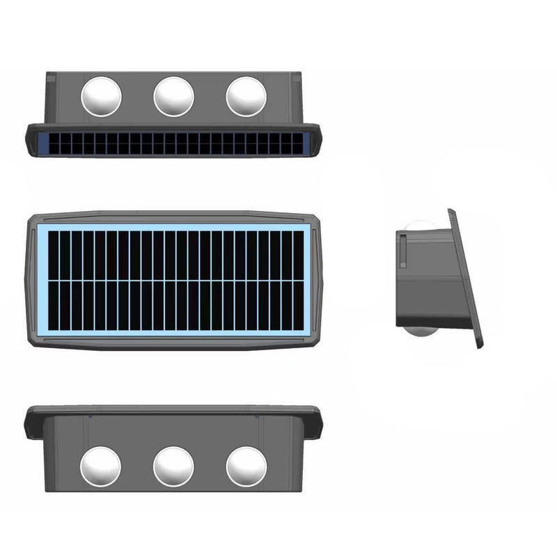 Lampe murale à LED en forme de trapèze carré étanche et créative à énergie solaire 