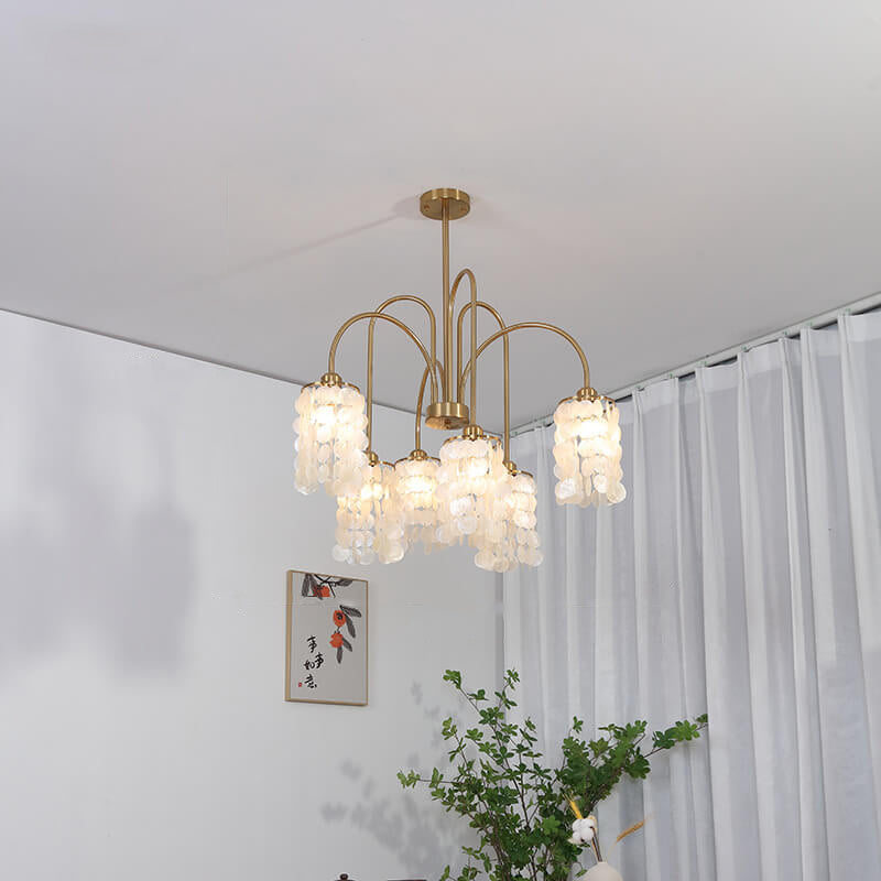 Modern Light Shell Shade Hardware  4/6 Light Chandelier