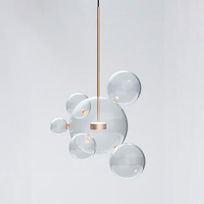 Modern Atom Mickey Head Bubble Glass Ball 1-Light LED Pendant Light