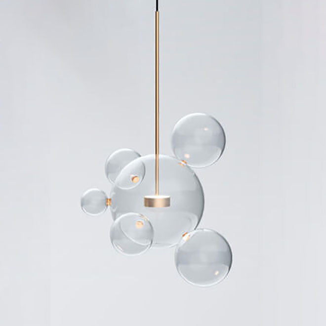 Modern Atom Mickey Head Bubble Glass Ball 1-Light LED Pendant Light