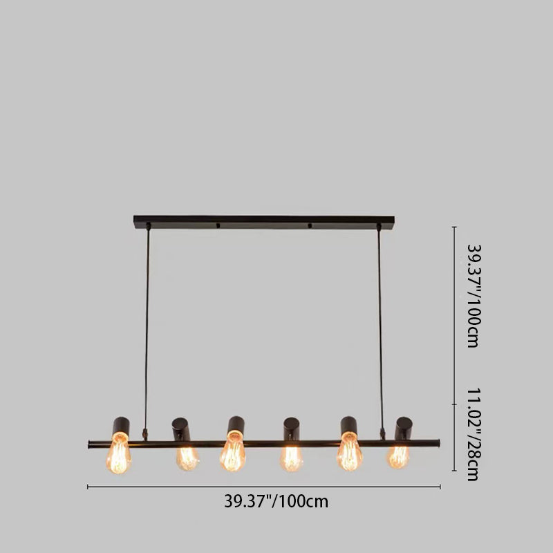 Zeitgenössische Retro Hardware Linear Rahmen Glas Schatten 6/8/10-Licht Insel Licht Kronleuchter Für Esszimmer 