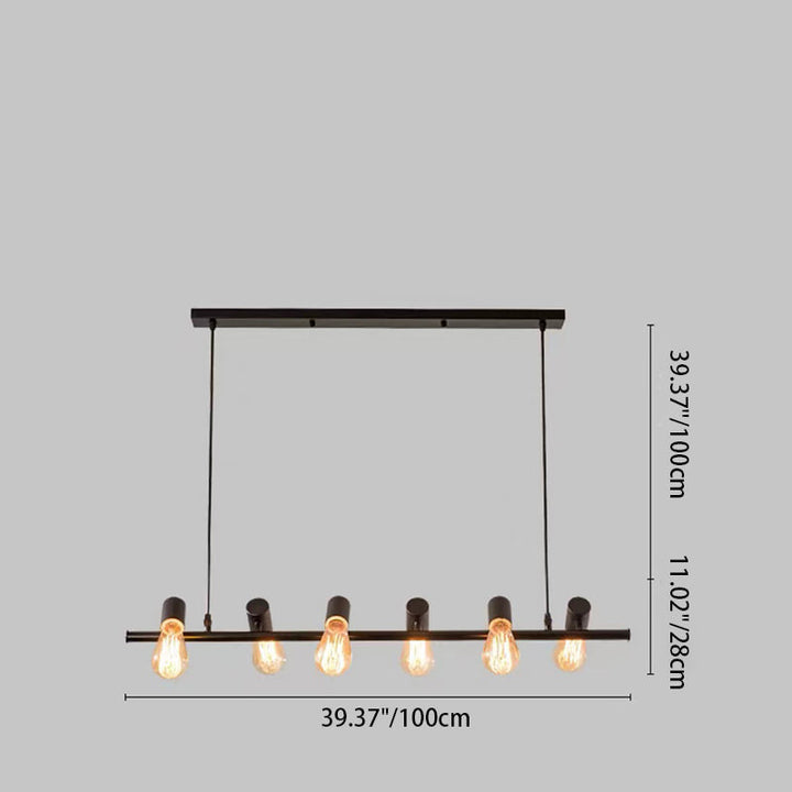 Zeitgenössische Retro Hardware Linear Rahmen Glas Schatten 6/8/10-Licht Insel Licht Kronleuchter Für Esszimmer 