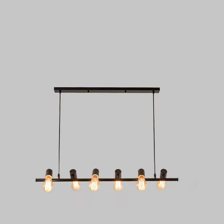 Zeitgenössische Retro Hardware Linear Rahmen Glas Schatten 6/8/10-Licht Insel Licht Kronleuchter Für Esszimmer 