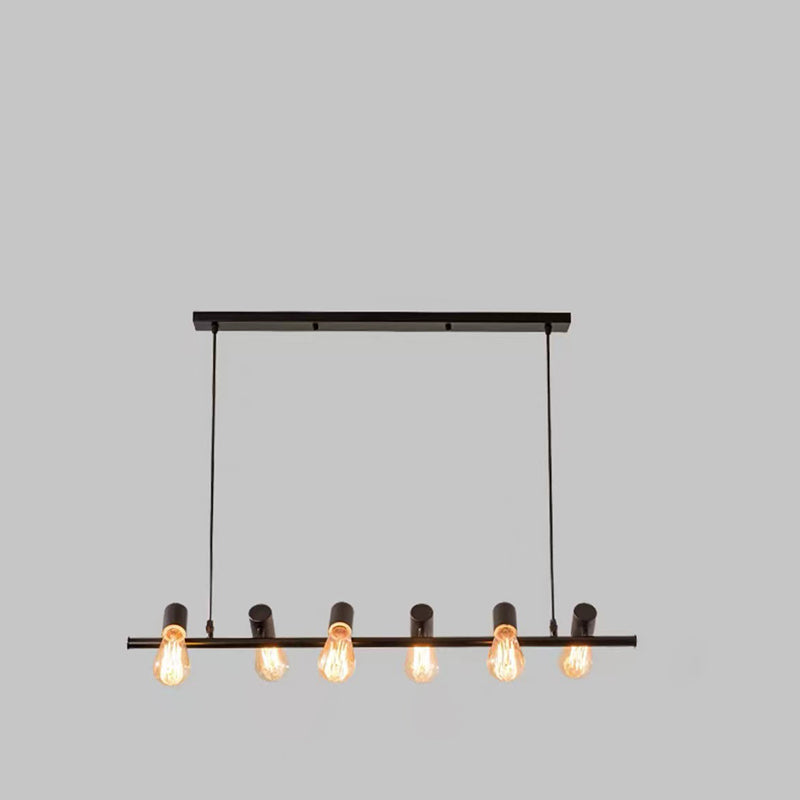 Contemporary Retro Hardware Linear Frame Glass Shade 6/8/10-Light Island Light Chandelier For Dining Room