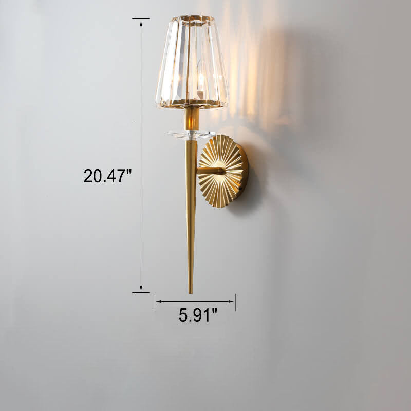 European Light Luxury Hardware Glass 1-Light Wall Sconce Lamp