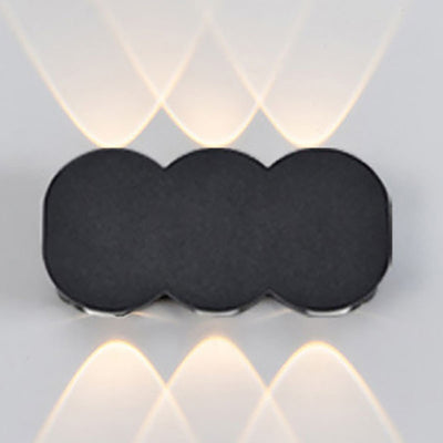 Modern Outdoor Round Geometric Up and Down Luminous Waterproof LED Wall Sconce Lamp