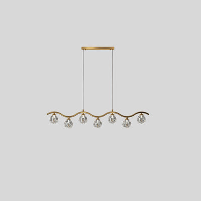 Modern Luxury Glass Magic Bean Brass Curve 5/7 Light Island Light Chandelier