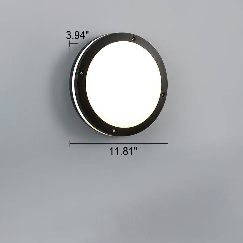 Creative Round Outdoor Waterproof Aluminum Acrylic LED Flush Mount Ceiling Light