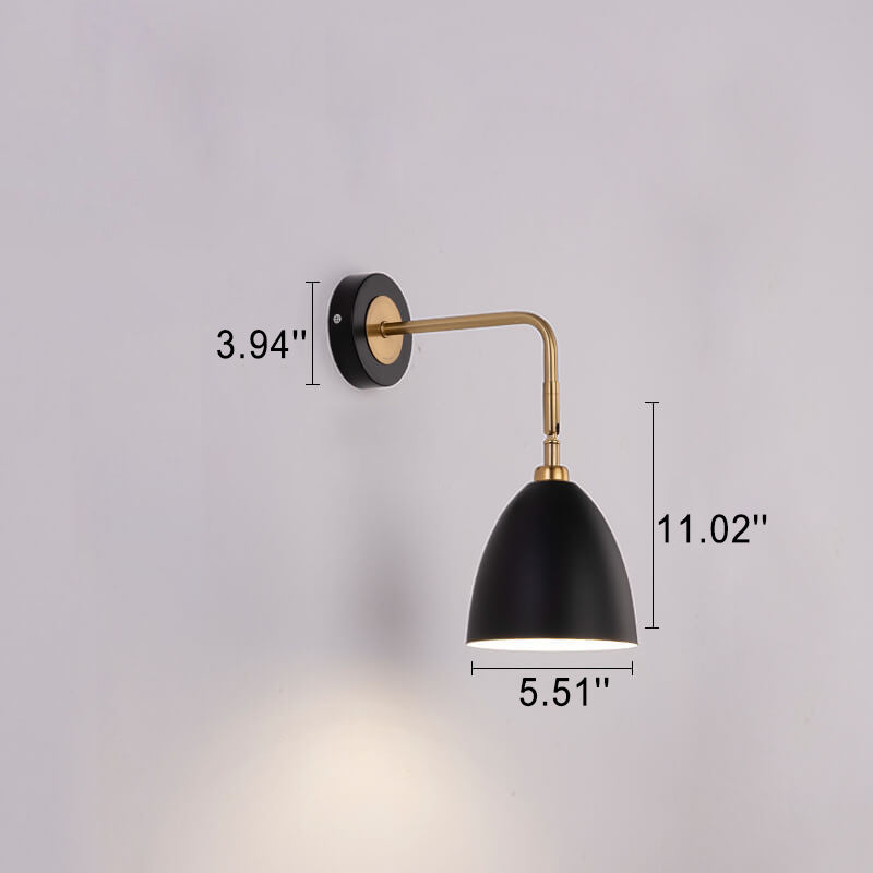 Nordic Simple Iron Traditional Shape Shade 1-Light Wall Sconce Lamp
