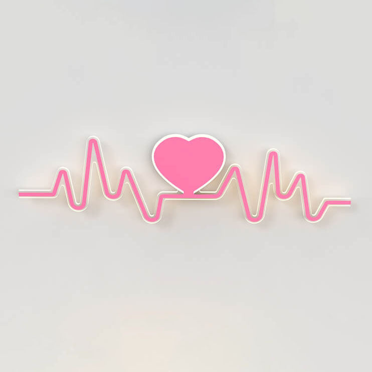 Modern Minimalist Pink Heart Curves LED Wall Sconce Lamp