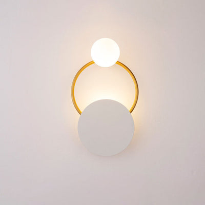 Nordic Light Luxury Round Iron Glass LED Wall Sconce Lamp