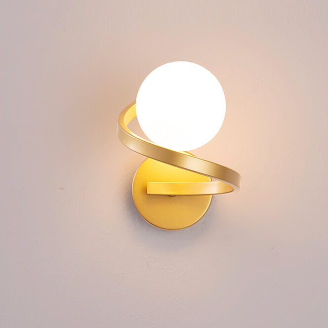 Moderne Eisen gebogene minimalistische 1-Licht Wandleuchte 