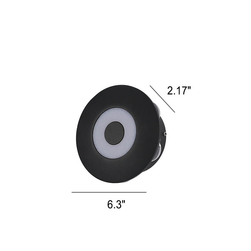 Modern Black Round Aluminum Indoor Outdoor Waterproof LED Wall Sconce Lamp