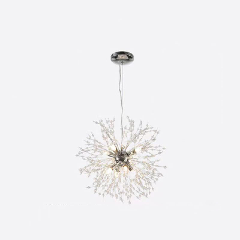 Contemporary Scandinavian Dandelion Hardware Crystal 8/9/12/16 Light Chandelier For Bedroom