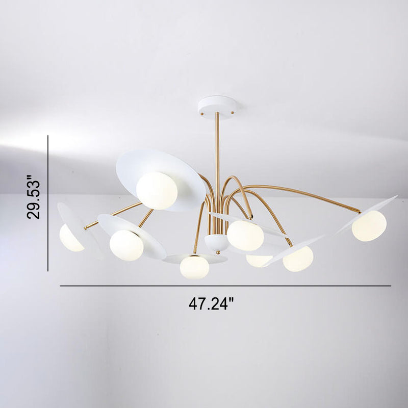 Nordic Minimalist Round Solid Color 6/8 Light Glass Chandelier