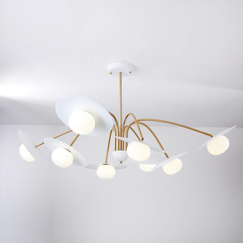 Nordic Minimalist Round Solid Color 6/8 Light Glass Chandelier