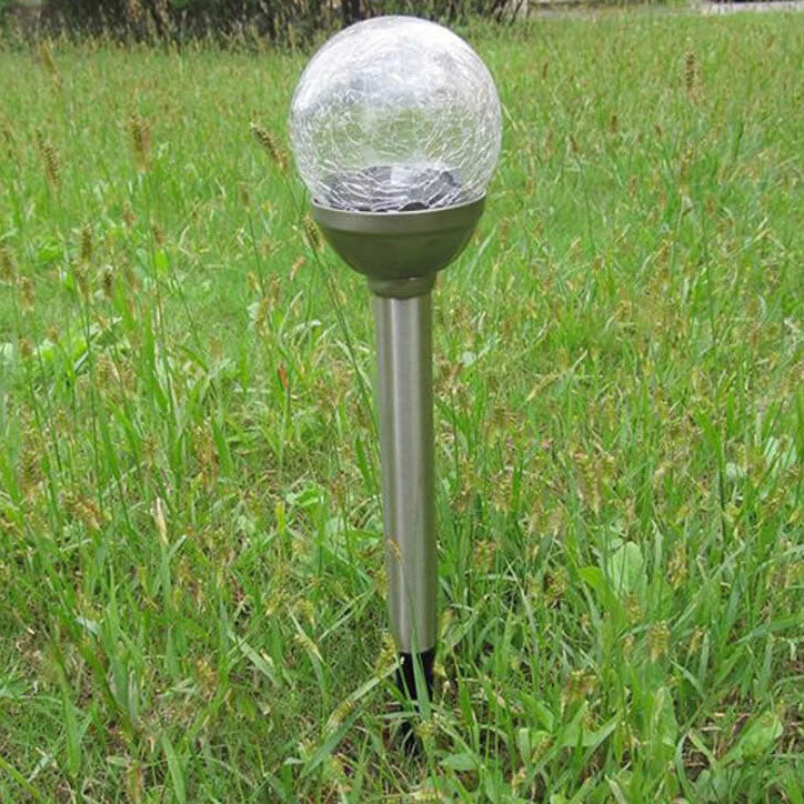 Modern Stainless Steel Glass Solar Outdoor Lawn LED Garden Ground Insert Landscape Light