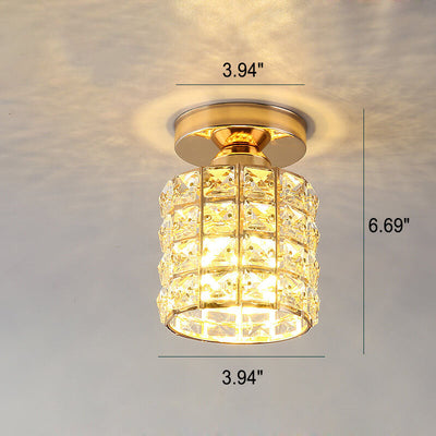 Nordic Luxury Crystal Magic Square Gold 1-Light Semi-Flush Mount Deckenleuchte