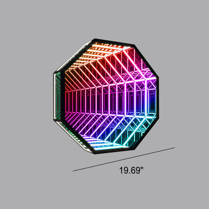 Lampe murale décorative créative à LED hexagonale/octogonale RVB 
