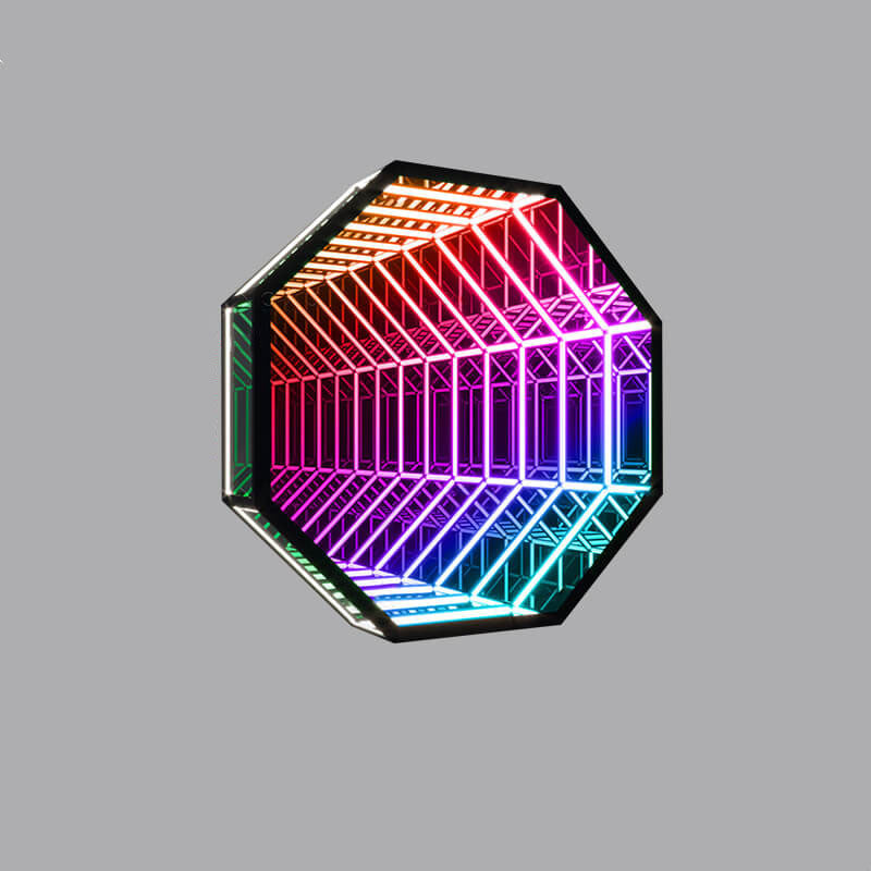 Lampe murale décorative créative à LED hexagonale/octogonale RVB 