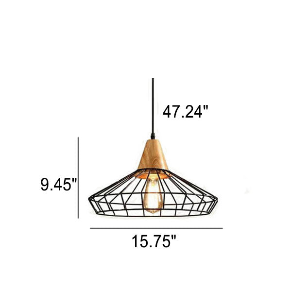 Scandinavian Minimalist Willow Iron 1-Light Pendant Light