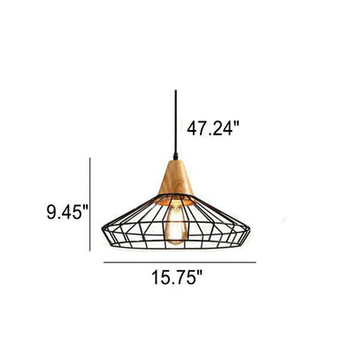Scandinavian Minimalist Willow Iron 1-Light Pendant Light