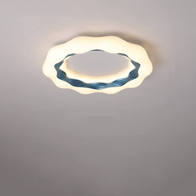 Modern Minimalist Color Wave Round LED Flush Mount Ceiling Light