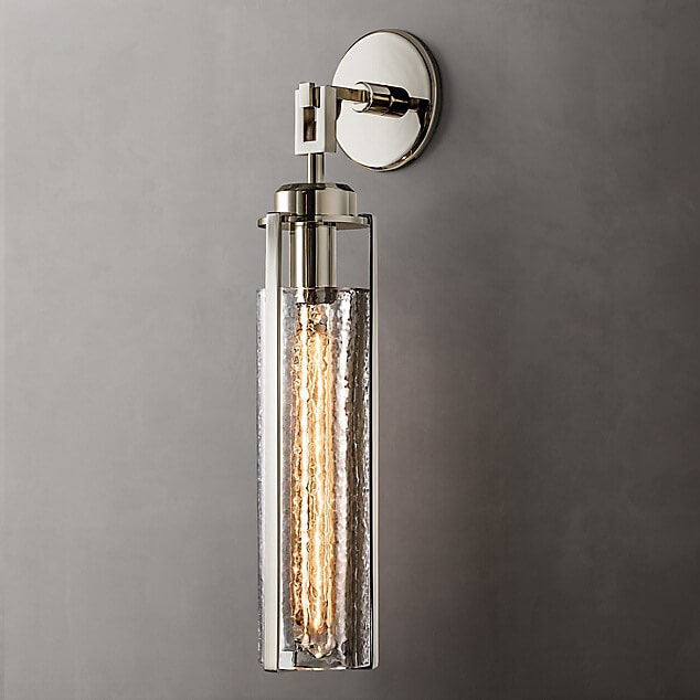 Aplique de pared de metal y vidrio de lujo ligero europeo con 1 luz 