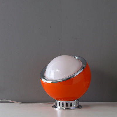 Lampe de table à 1 lumière en verre et fer à tête ronde moderne et colorée 