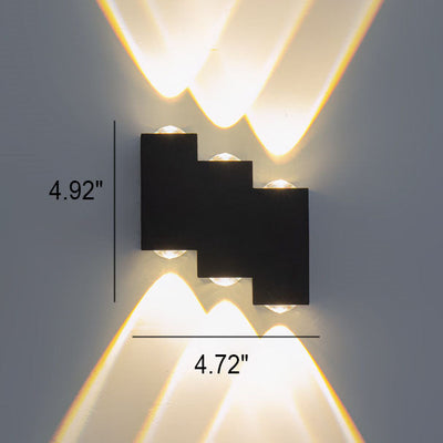 Moderne kreative quadratische geometrische leuchtende wasserdichte LED-Wandleuchte im Freien 