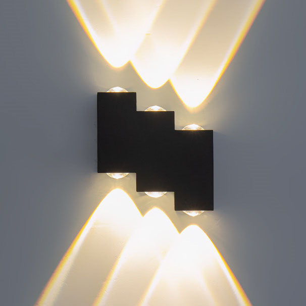 Modern Creative Square Geometric Luminous Outdoor Waterproof LED Wall Sconce Lamp