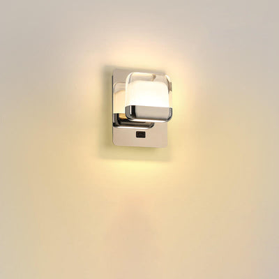 Modern Simple Stainless Steel Square Acrylic LED Wall Sconce Lamp