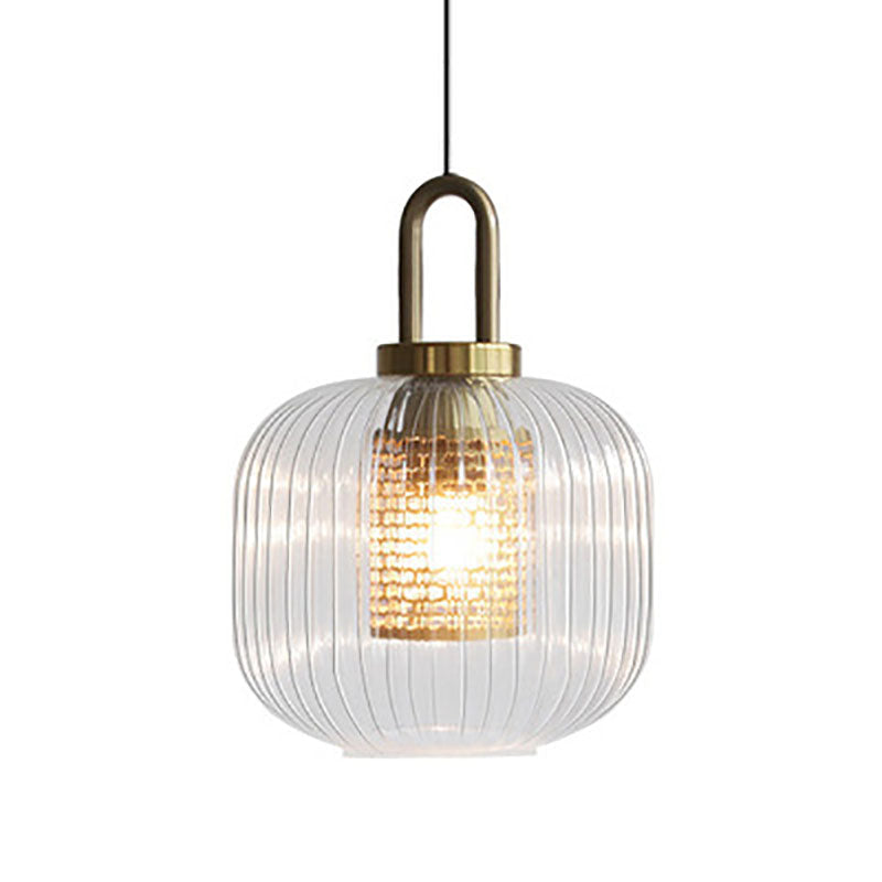 Lanterne moderne de luxe en fer et verre à 1 lumière pour salon 
