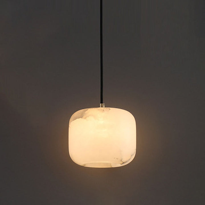 Moderne Luxus geometrische Würfel Marmor Schatten Messing 1-Licht Pendelleuchte für Wohnzimmer 