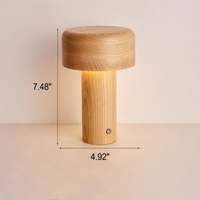 Nordic Creative Mushroom Solid Wood Acrylic LED Touch Table Lamp