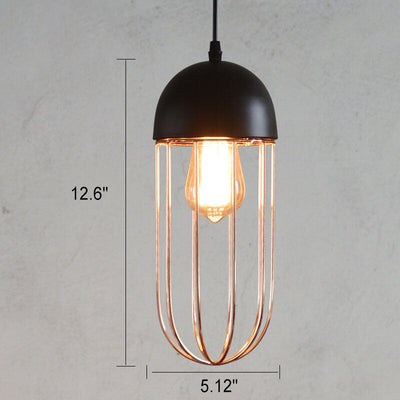 Nordic Creative Iron Cage Geometry 1-Light Pendant Light