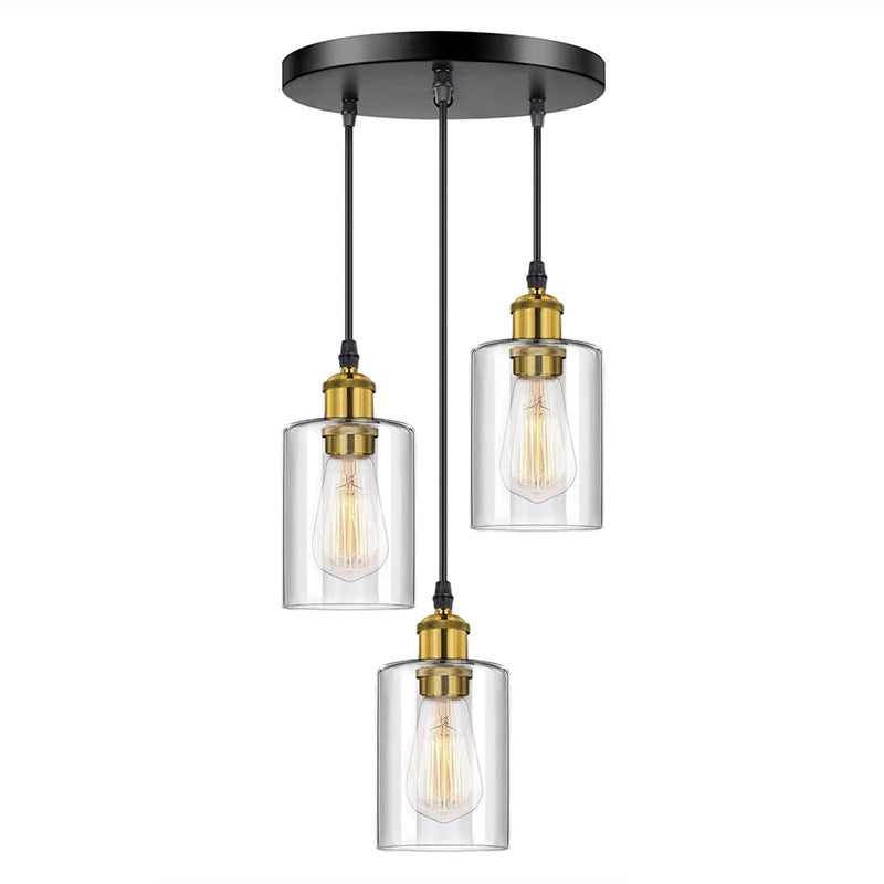 Modern Minimal Glass 3-Light Chandelier