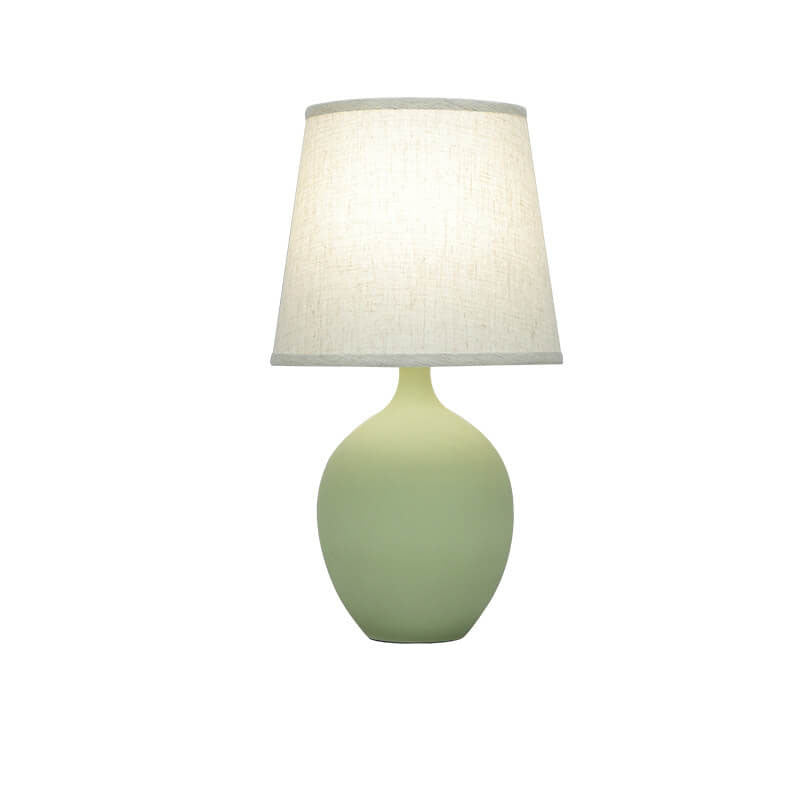 Nordic Fabric Shade Color Ceramic Base 1-Light Table Lamp